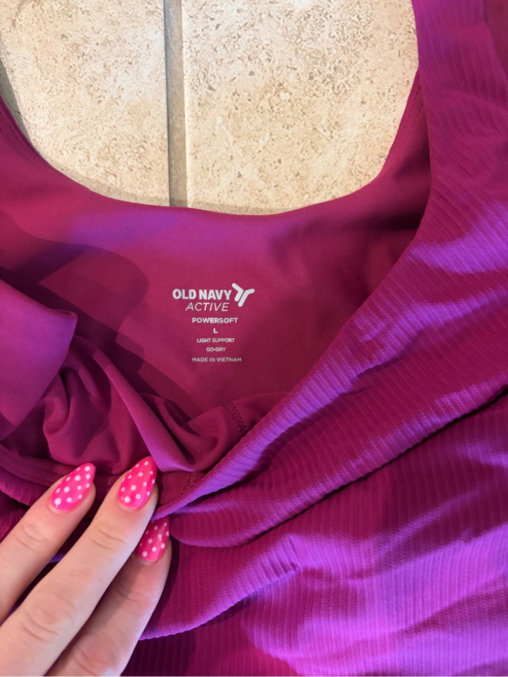 Old Navy Fuchsia High-Waist Leggings with Matching Crop Tank - Picture 2 of 3